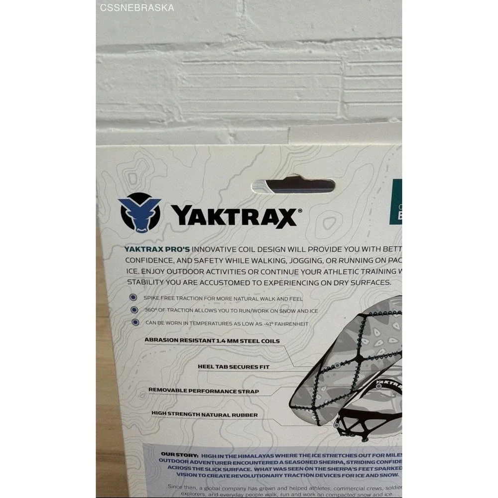 Yaktrax Black PRO One Pair‎ Black Size Small Winter Traction - Size L